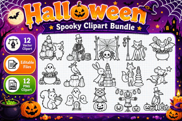 Download Halloween Spooky Clipart Bundle - Clipart Collection
