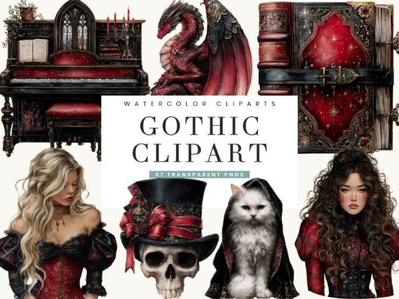 Download Watercolor Gothic Halloween Clipart - Clipart Collection