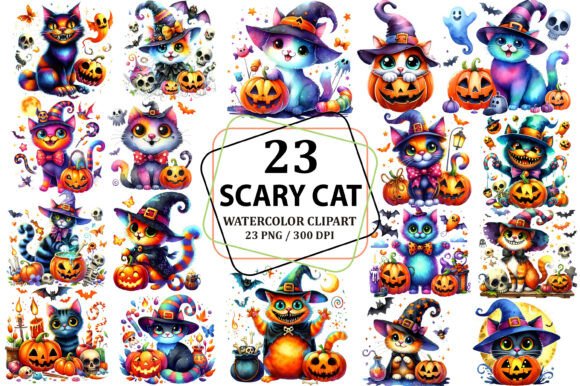 Download Funny Halloween Scary Cat Clipart PNG - Clipart Collection