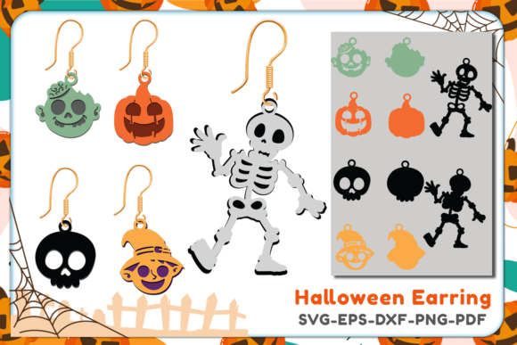 Download Halloween Earring Svg, Skull Skeleton - Halloween earring Collection