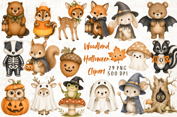 Download Woodland Halloween Clipart PNG - Clipart Collection