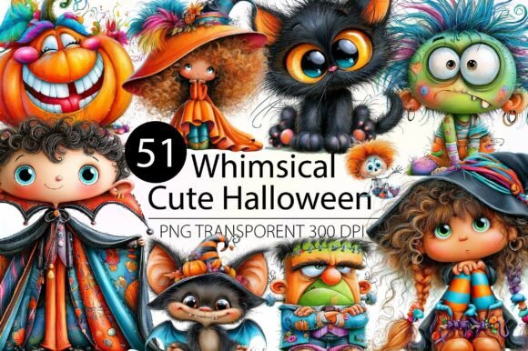 Download Whimsical Halloween Clipart Bundle - Clipart Collection