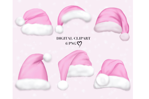 Download Pink Santa Hat Clipart Bundle - Clipart Collection