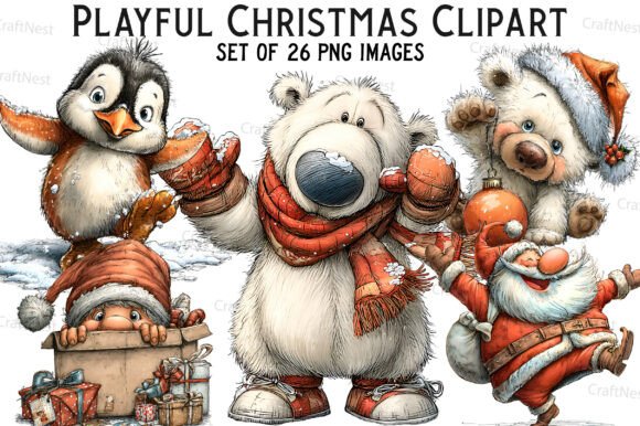 Download Playful Christmas Clipart - Clipart Collection