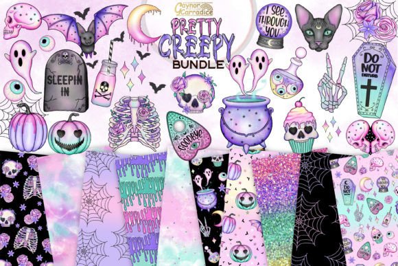 Download Pastel Goth Clipart Patterns Bundle - Clipart Collection