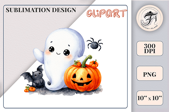 Download Ghost and Black Kitty Halloween Clipart - Clipart Collection