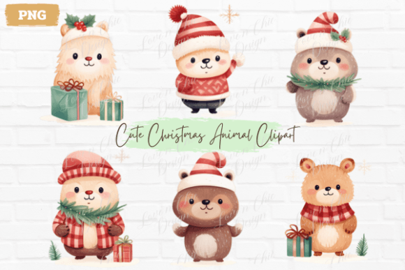 Download Cute Christmas Animal Clipart PNG - Clipart Collection