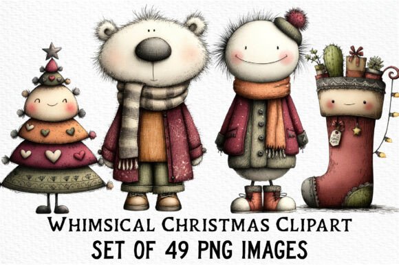 Download Whimsical Christmas Clipart Bundle - Clipart Collection