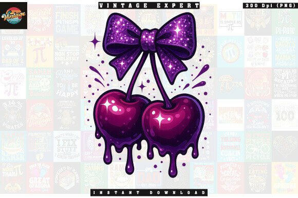 Download Purple Dripping Cherry Bow Clipart - Clipart Collection