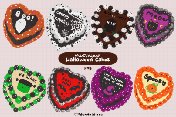 Download Heart Shaped Halloween Cakes Clipart - Clipart Collection