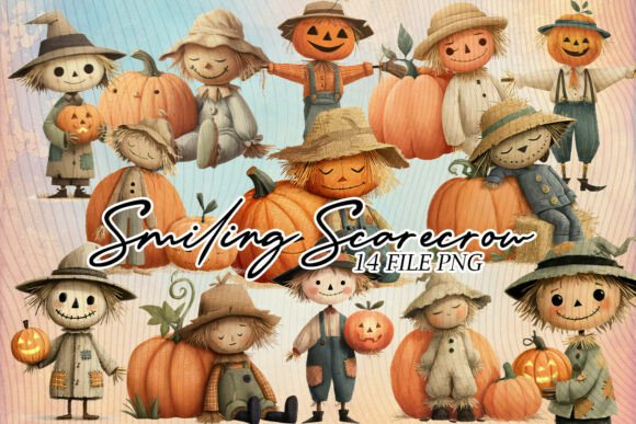 Download Cute Halloween Scarecrow Pumpkin Clipart - Clipart Collection