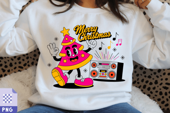 Download Retro Christmas Tree Cartoon Clipart PNG - Clipart Collection