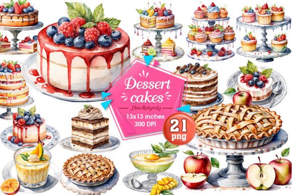 Download Dessert Cakes Sublimation Clipart - Clipart Collection