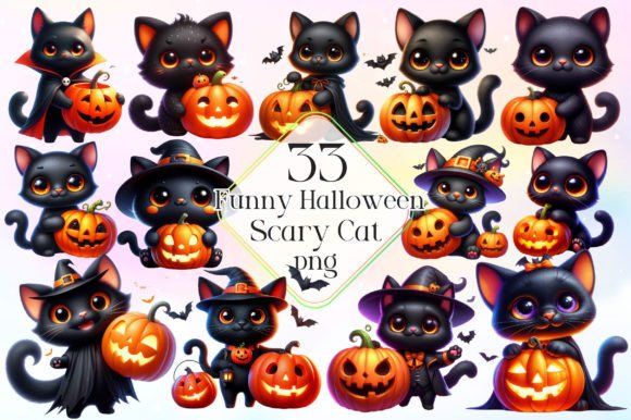 Download Funny Halloween Scary Cat Clipart - Clipart Collection