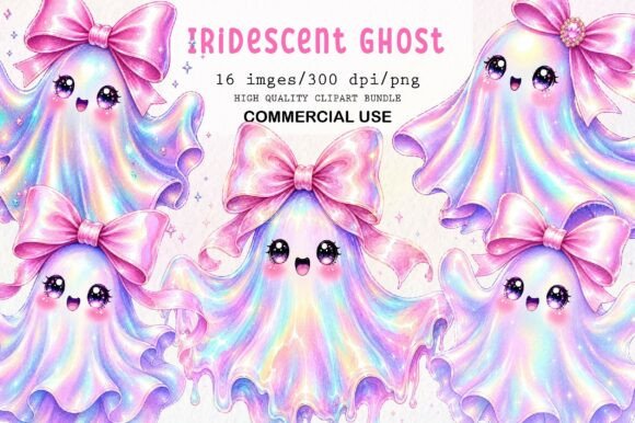 Download Cute Iridescent Ghost Clipart - Clipart Collection