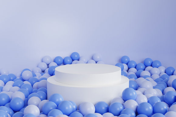 Download White Cylinder Podium, 3d Render - Premium Bundle
