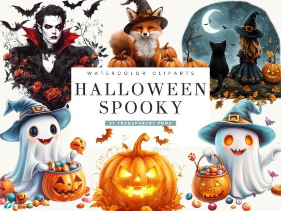Download Watercolor Halloween Spooky Clipart - Clipart Collection