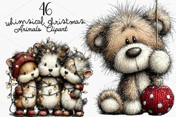 Download Whimsical Christmas Animals Clipart - Clipart Collection