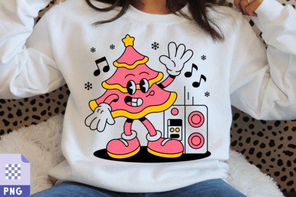 Download Retro Christmas Tree Cartoon Clipart PNG - Clipart Collection