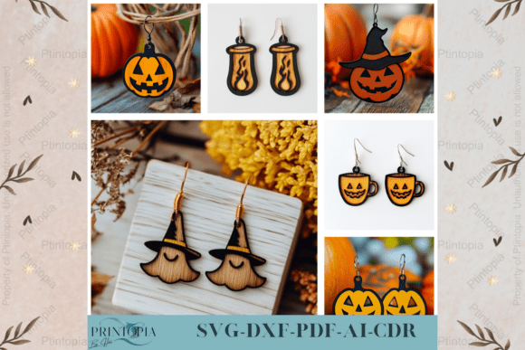 Download Halloween Earring Laser Files 005 - Halloween earring Collection