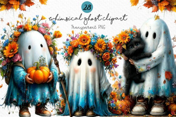 Download Whimsical Ghost Clipart PNG Bundle - Clipart Collection