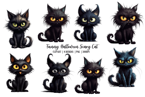 Download Funny Halloween Scary Cat Clipart - Clipart Collection