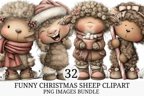 Download Funny Christmas Sheep Clipart - Clipart Collection