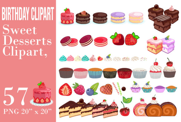 Download Sweet Desserts Birthday Clipart - Clipart Collection