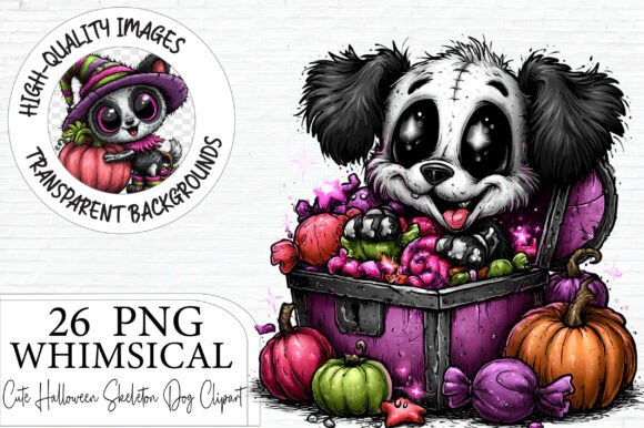Download Cute Halloween Skeleton Dog Clipart - Clipart Collection