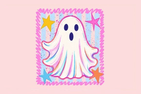 Download Cute Rainbow Ghost Clipart Illustration - Clipart Collection