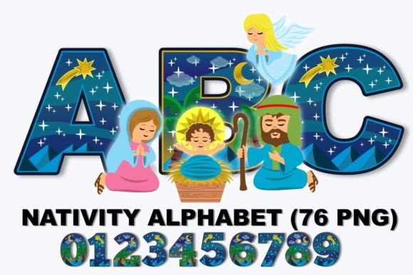 Download Nativity Alphabet &amp; Numbers Clipart - Clipart Collection